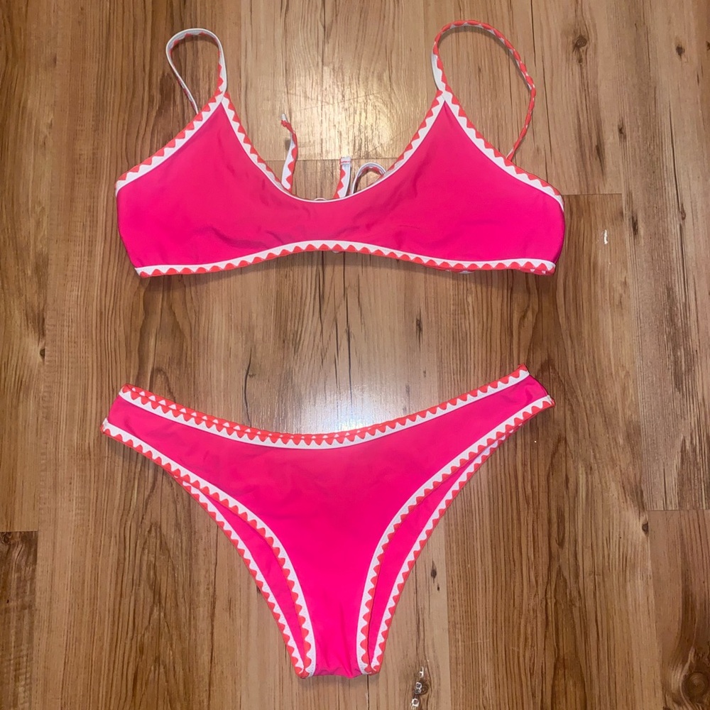 Hot pink shein bikini set